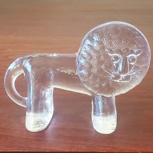 Vintage Kosta Boda Art Glass Lion Figurine - Designed by Bertil Vallien EUC